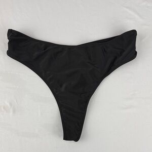 Temu Black Thong High Waisted Bikini Bottoms